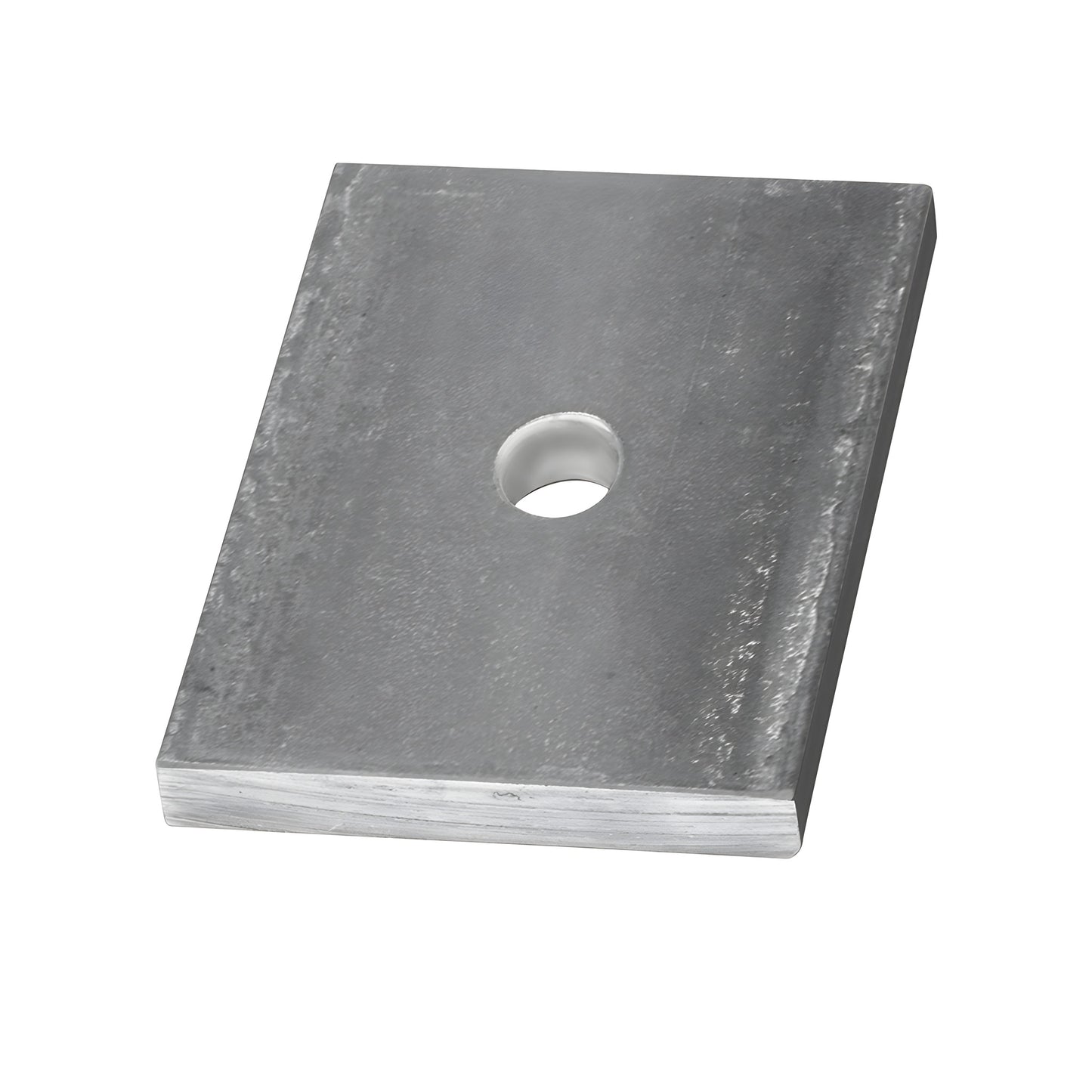 LSWB21 steel weld block, rectangular hot-rolled A36 with centered M14 x2.0 tapped hole, 3-1/4 3 1/2 in.