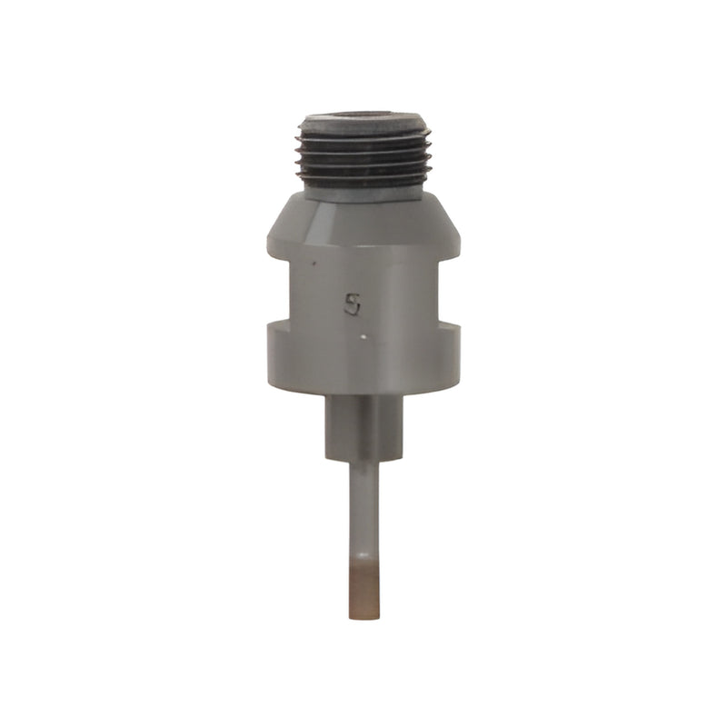 PDT316 metal-bond diamond glass drill, 5mm tip, 10mm Belgian-thread shank, gray.