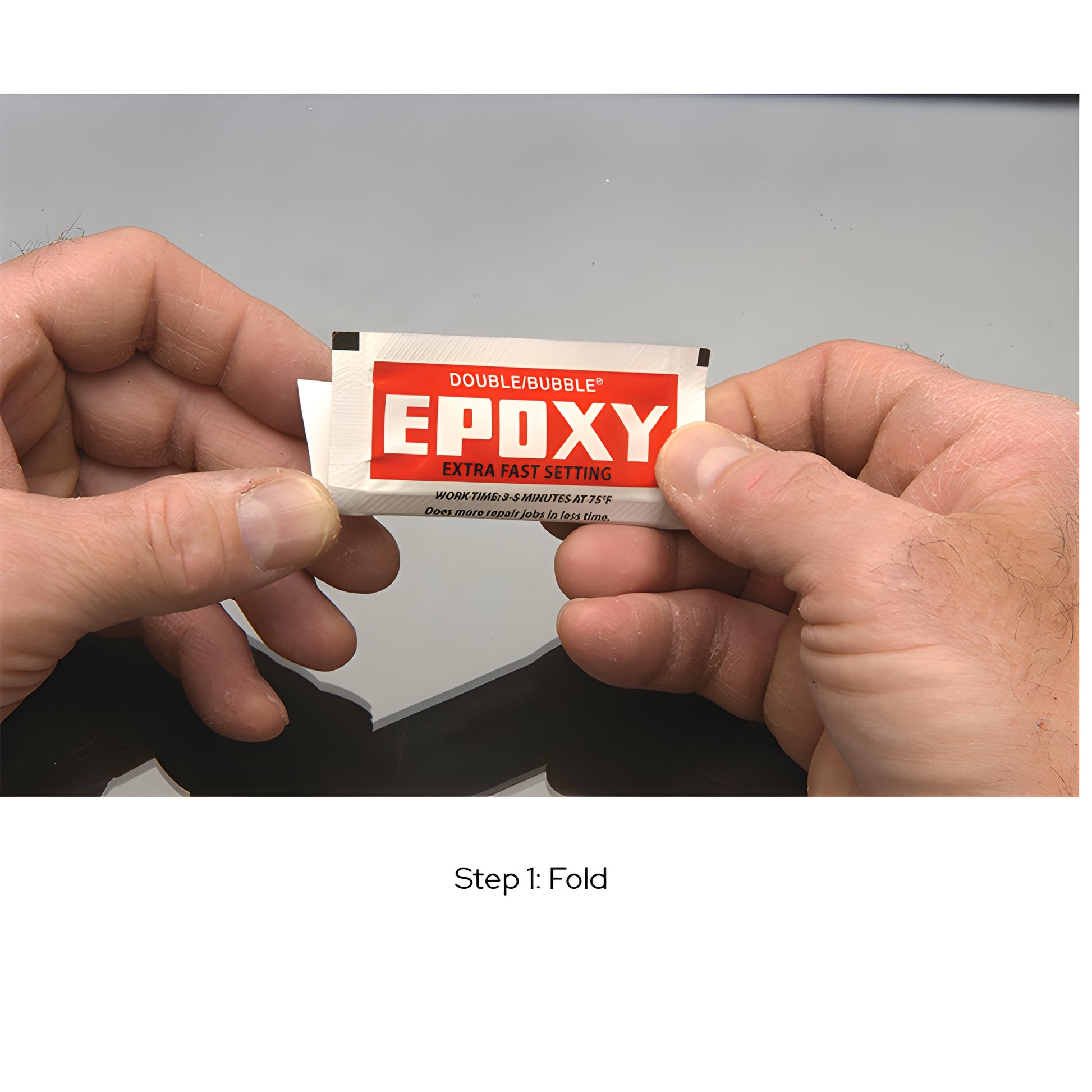 Double/Bubble extra-fast epoxy pouch and wooden stir stick, clear formula - SKU DB04001