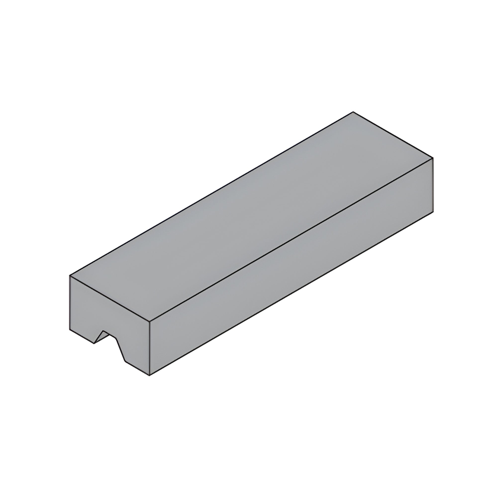 Black EPDM exterior glazing setting block for 1" (25mm) glazing, rectangular with notch - SKU 45A3220