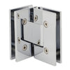 Polished chrome square glass-to-glass shower hinge (GEN092CH), brass, self-centering 90 pivot for 8-12mm glass.