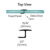 P380HJW white polycarbonate H-jamb seal for 3/8 in glass, low-profile 180 inline glass-to-glass strip