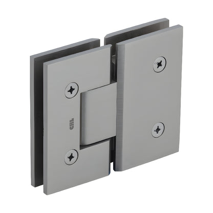 Brushed nickel Vienna glass-to-glass shower hinge, square design, solid brass - SKU V1E180BN