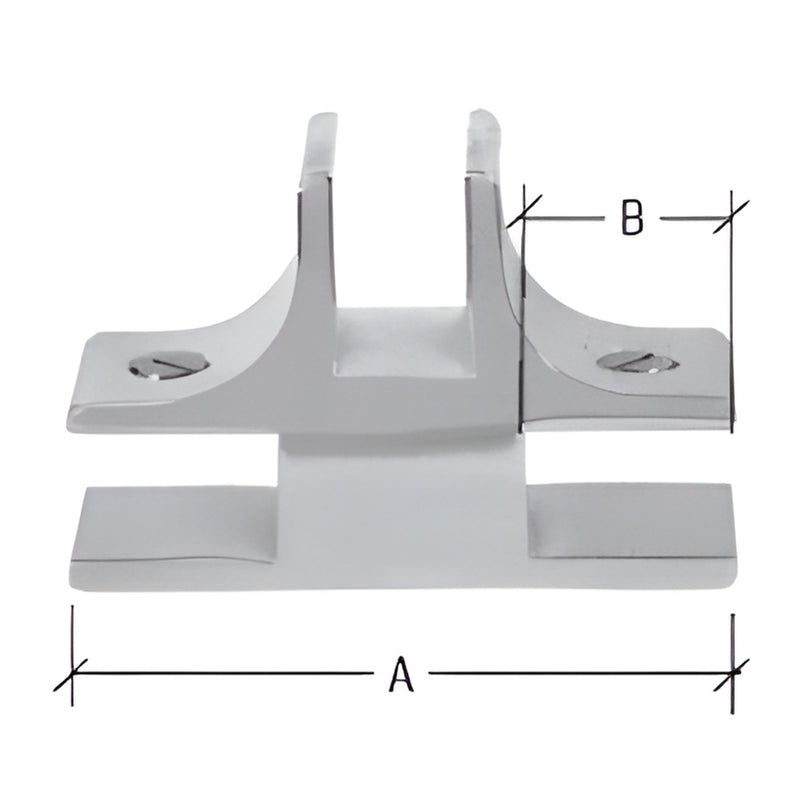 Polished chrome CRL long glass furniture connector for 1/2" (12mm) glass, 1-1/2" length (SKU GFC3901CH)