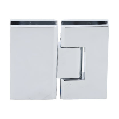 V1E780CH polished chrome squared Vienna glass-to-glass shower hinge, brass, for 10-12mm glass, positive-close
