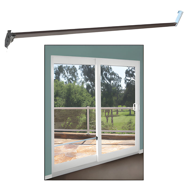 CRL S4154 folding dark bronze 48" extruded aluminum sliding door security bar with keyed lock