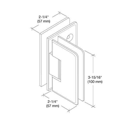 "CRL Vintage Brass Cologne 092 Series 90º Glass-to-Glass Hinge - Elegant and Durable Desig