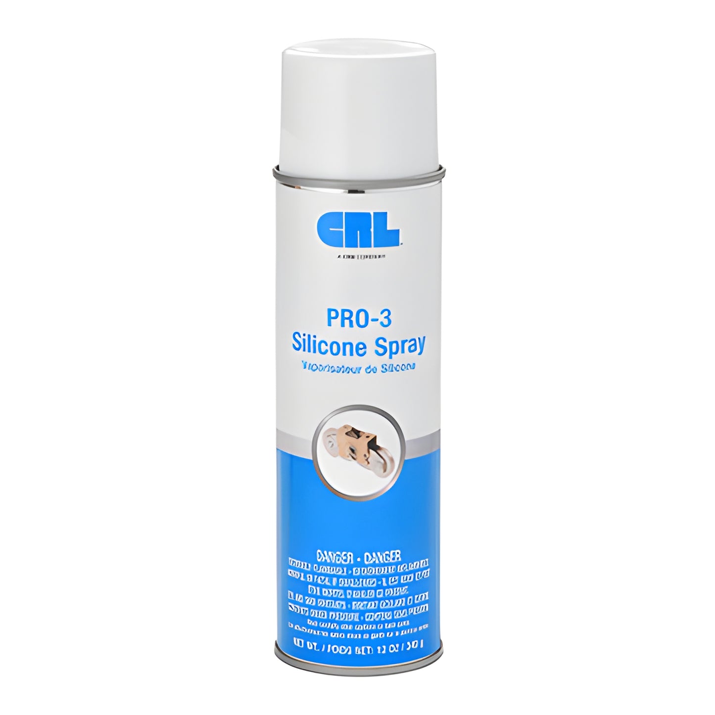 PR03 CRL silicone spray can, white and blue 12 oz aerosol - waterproof, fast-drying lubricant for hinges, rollers, hardware