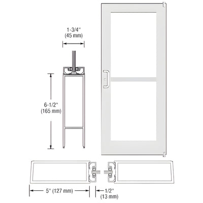 CRL-U.S. Aluminum Series 550 White KYNAR Offset Pivot Entrance Door