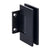 CRL Geneva 074 Matte Black Short Back Plate Glass Door Hinge