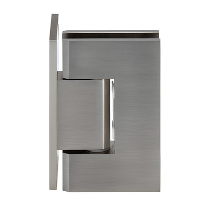 GEN044BN brushed nickel solid brass wall-mount shower hinge, offset back plate, fits 8-12mm (5/16-1/2") tempered glass.