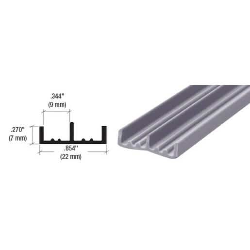 CRL Gray Lower Plastic Track for 1/4" Sliding Panels - Durable, Easy Installation