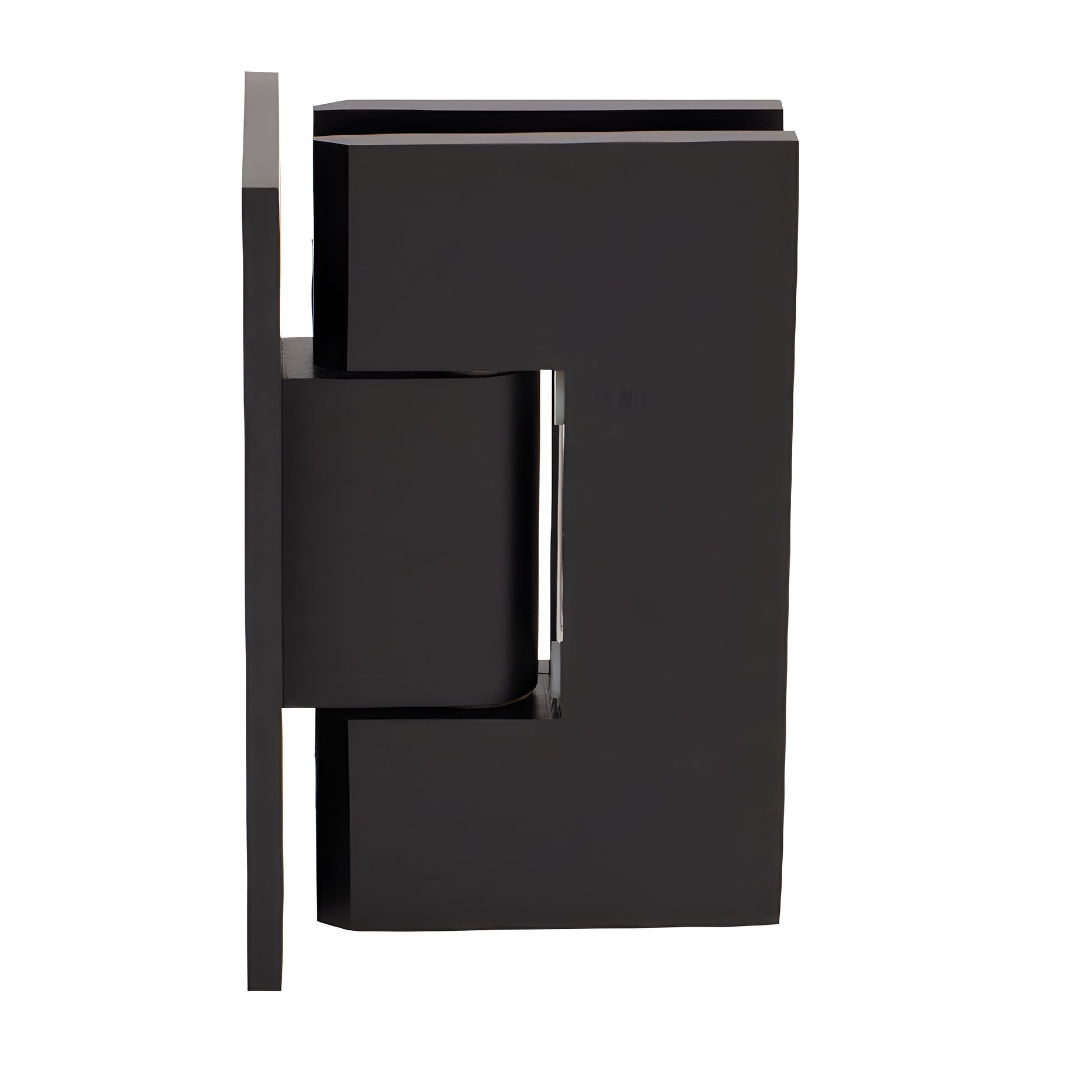 Oil-rubbed bronze Vienna positive-close shower hinge SKU V1E0670RB - solid brass wall-mount for 10-12mm tempered glass.