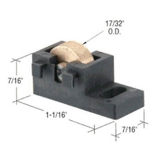 CRL Sliding Window Roller with 17/32" Brass Wheel - Rollyson Series 400, durable design.