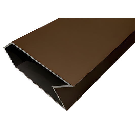 Black bronze anodized aluminum extrusion (SKU 0G79022), angled hollow architectural trim.