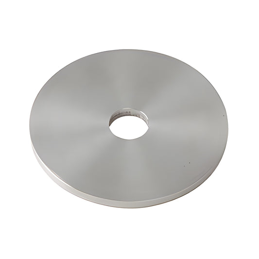 Brushed stainless steel 2" round spacer washer, 1/8" thick, 316 stainless, for RS0B standoffs (SKU RS0BS18BS)