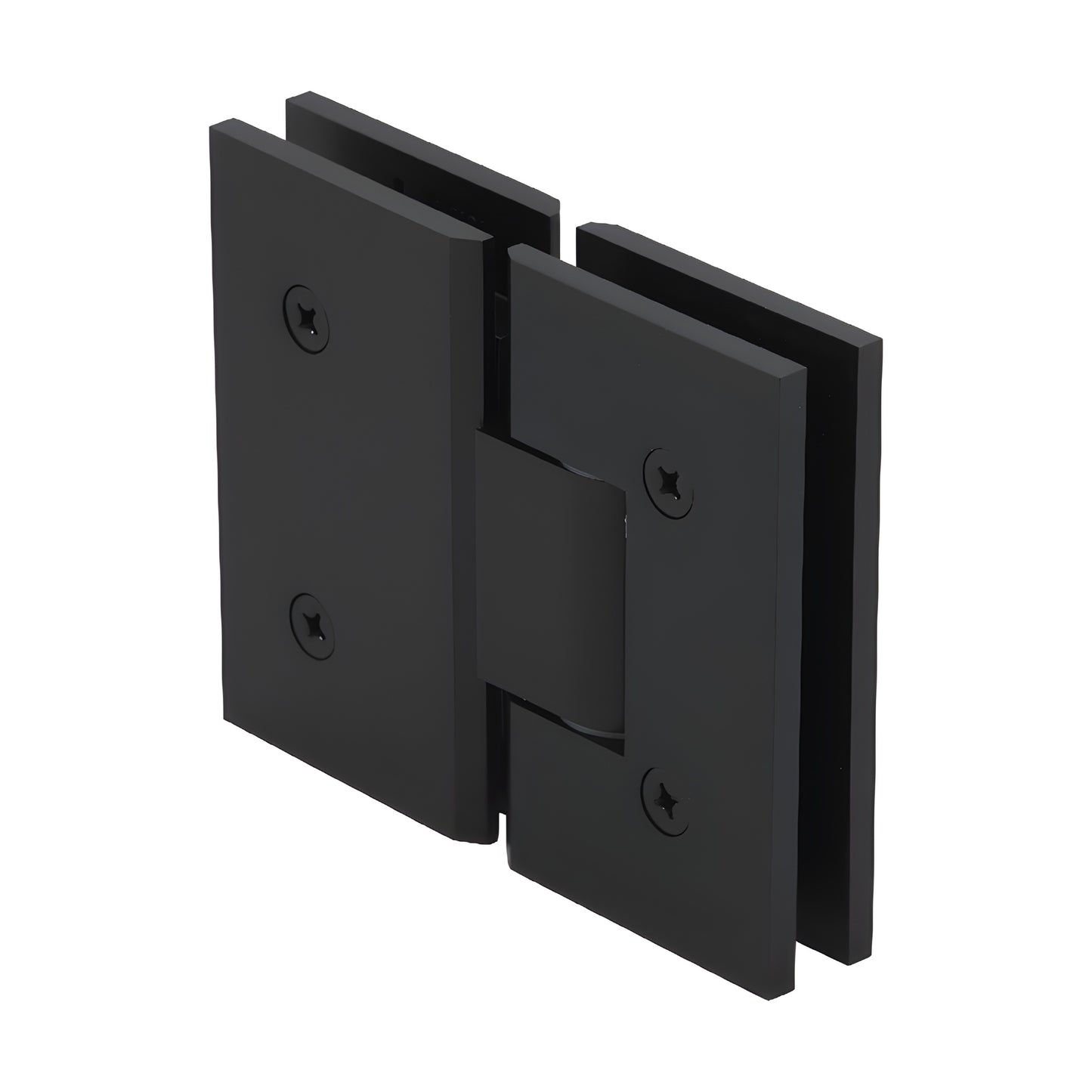 VCT1800RB oil-rubbed bronze square brass 180 glass-to-glass shower hinge, heavy-duty self-centering design.