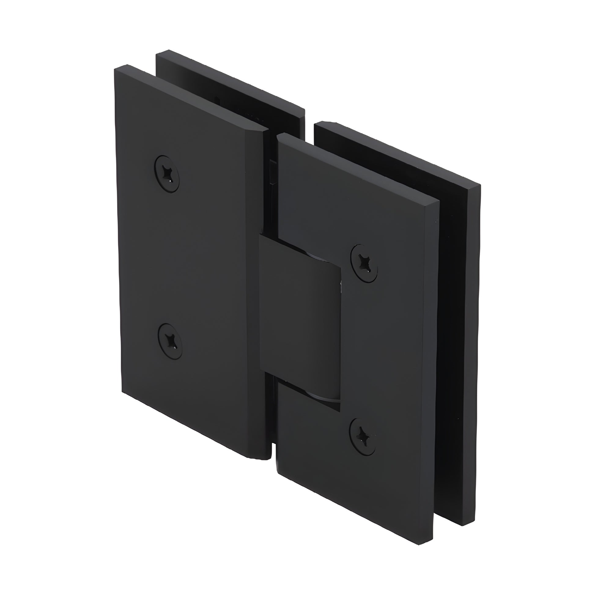 VCT1800RB oil-rubbed bronze square brass 180 glass-to-glass shower hinge, heavy-duty self-centering design.