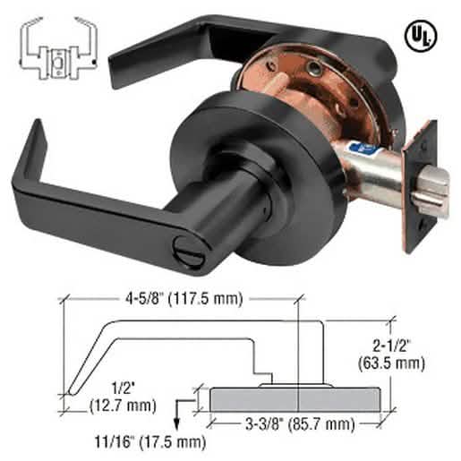 CRL Matte Black Privacy Grade 1 Lever Lockset - Heavy-Duty, Durable, Stylish Security Solu