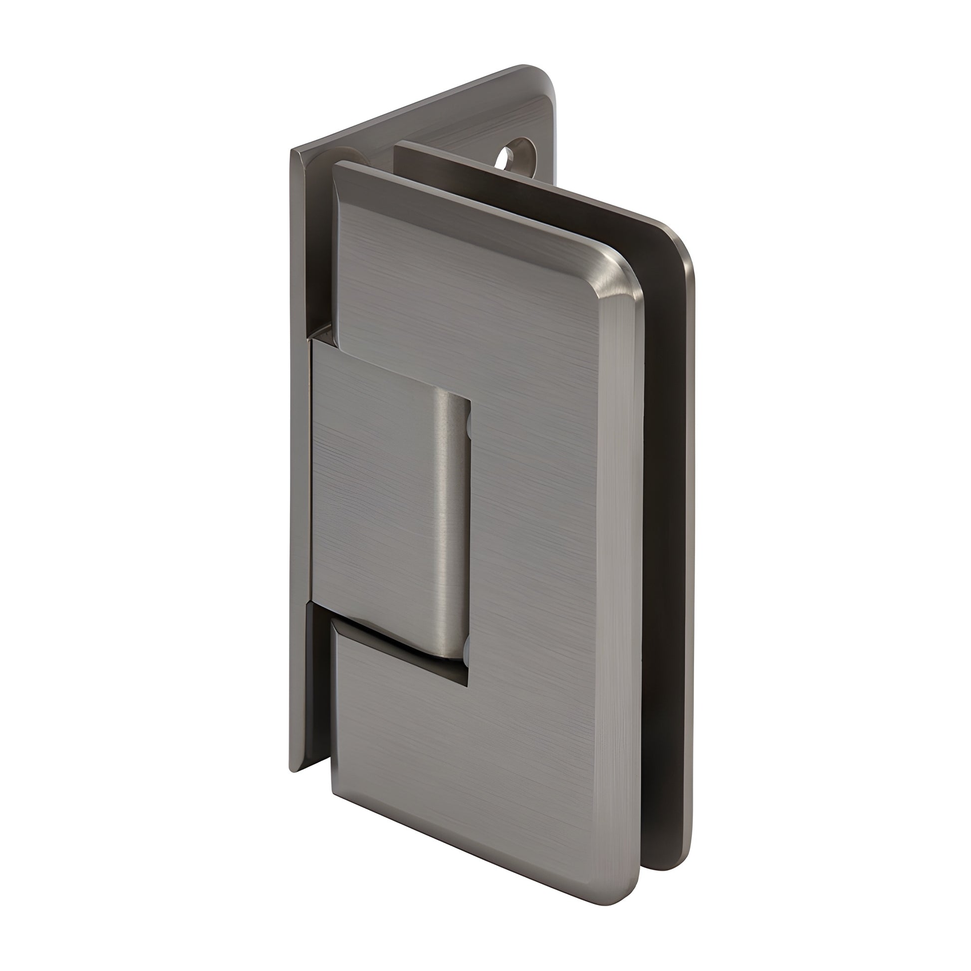 CRL Cologne shower hinge C0L544BN, brushed nickel solid brass pivot hinge for 3/8-1/2" tempered glass.