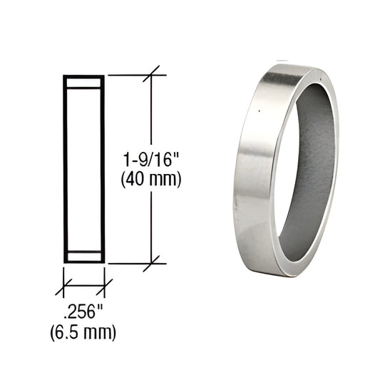 DRA256PS polished stainless mortise cylinder ring, 1-9/16" (40 mm) dia, 0.256" (6.5 mm) thick