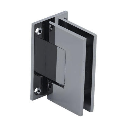 GEN037GM Geneva gun metal wall-mount self-centering glass shower hinge, solid brass full back plate for 8-12mm glass