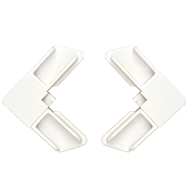 White plastic square-cut bottom screen frame corners for 5/16 in frames, pack of 20 - SKU PL16158