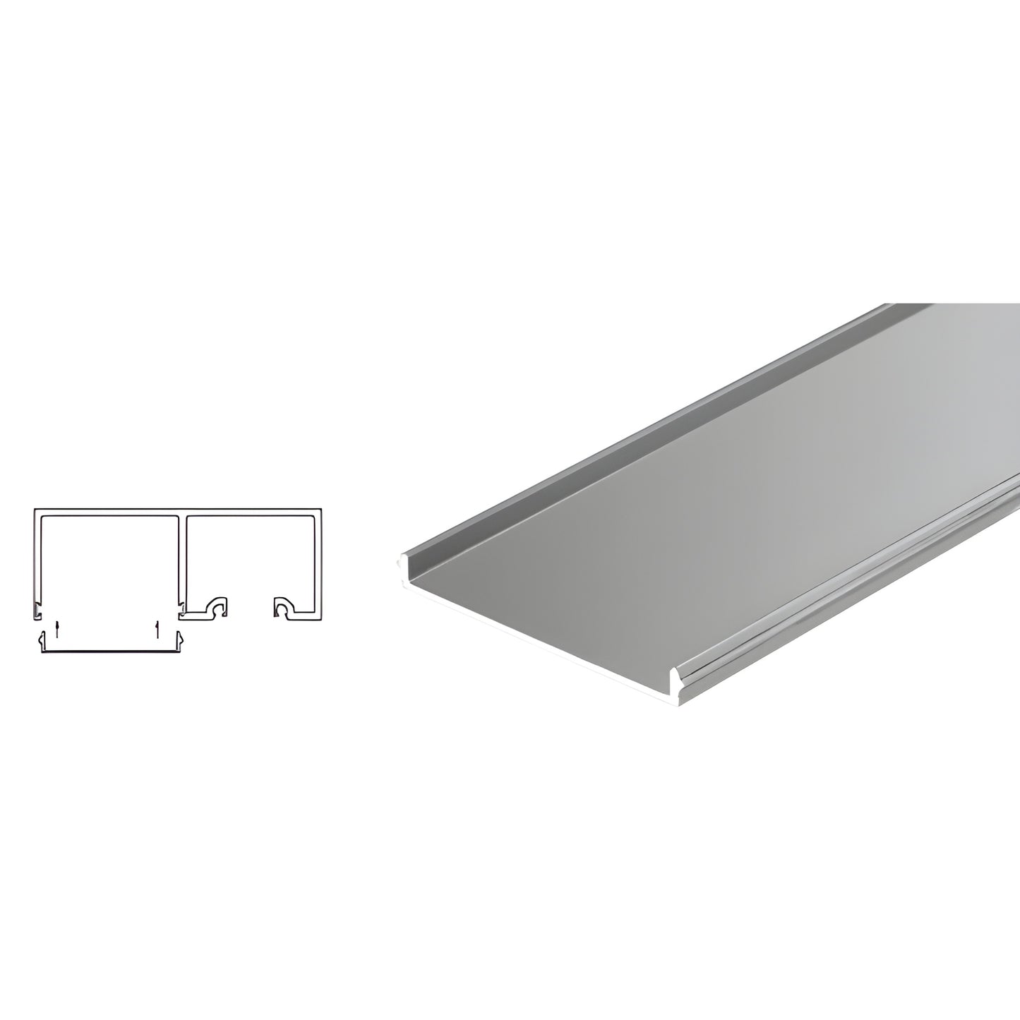 CRL SDTTF1BS snap-in filler strip, brushed stainless steel, 120 in, for SD1TT/SSR1TT sliding door top track
