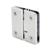 PET180CH polished chrome 180 glass-to-glass brass shower hinge, beveled, for 1/4-5/16 glass