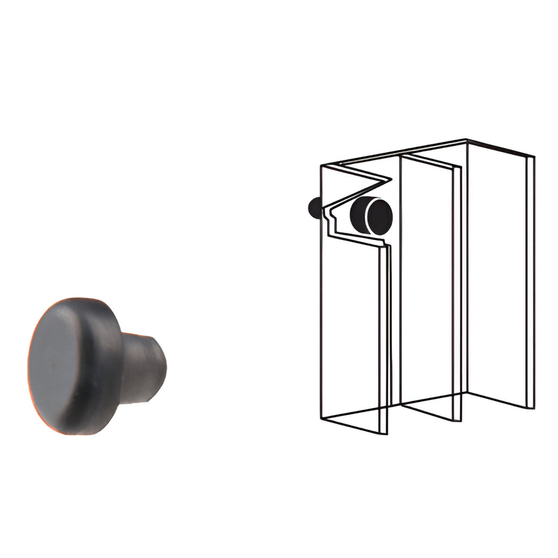 CRL D656 black 3/8 in rubber bumper for glass shower track, push-in stop protects glass edges