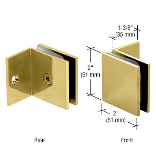 CRL Unlacquered Brass Fixed Panel Clamp: Durable, Stylish Square Design, Small Leg