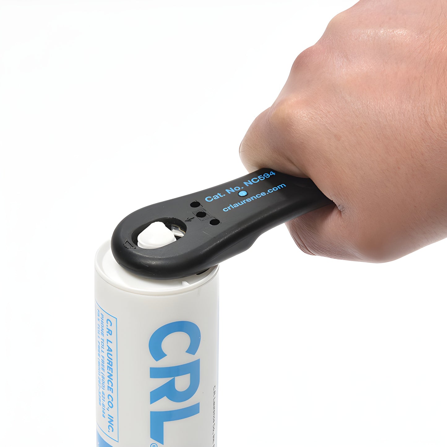 CRL NC594 cartridge nozzle cutter - black plastic handheld trimmer with blue blade housing.