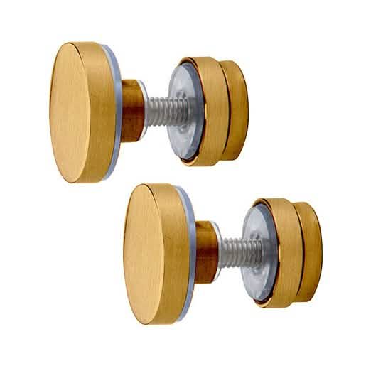 CRL Satin Brass Track Holder Fittings for Fixed Panel - 2 Pack, Sleek and Durable Design