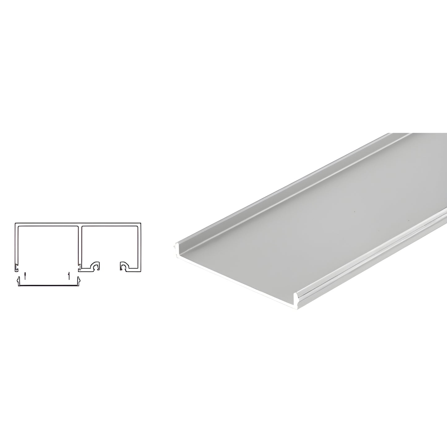 Satin anodized 120 in snap-in filler strip for sliding door top track, fits SD1TT/SSR1TT (SKU SDTTF1SA)