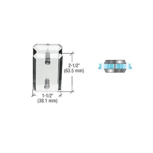 CRL Clear Acrylic 180º Mall Glass Clamp for secure glass panel installation.