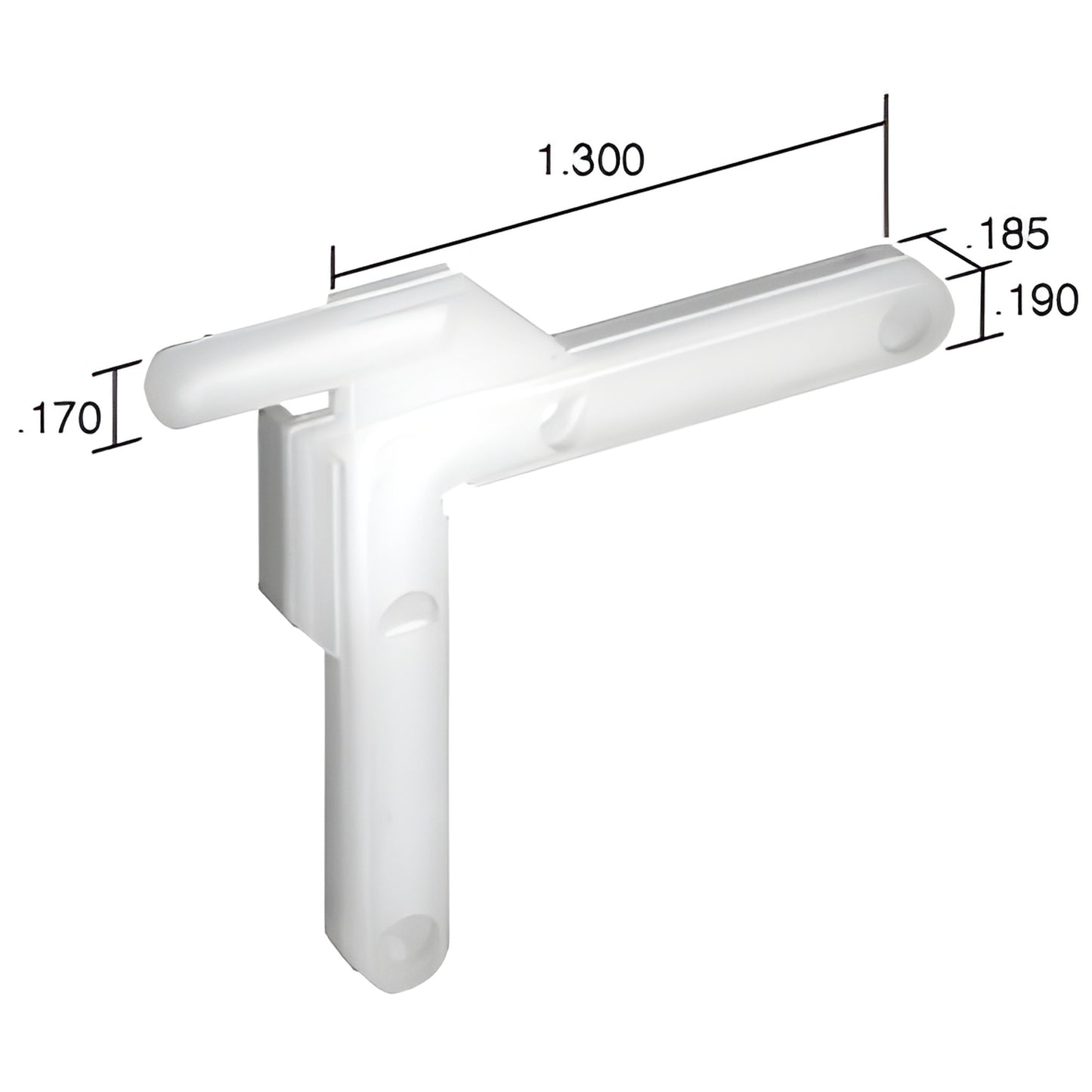 SK315B white molded nylon swivel corner key for storm windows, 1.3in leg, holds corners square.