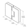 CRL Polished Nickel Cologne 180 Series 180º Glass-to-Glass Hinge