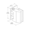 CRL Polished Chrome Regal 037 Series Wall Mount Offset Back Plate Hinge