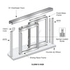 CRL Florence Satin Anodized Factory Glazed "XO" Model with 1/4" Tempered Glass Pass-Thru Assembly 36" Width 48" Height