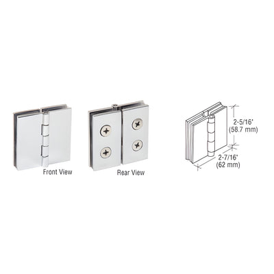 CRL Chrome 180° Glass-to-Glass Shower Door Hinge