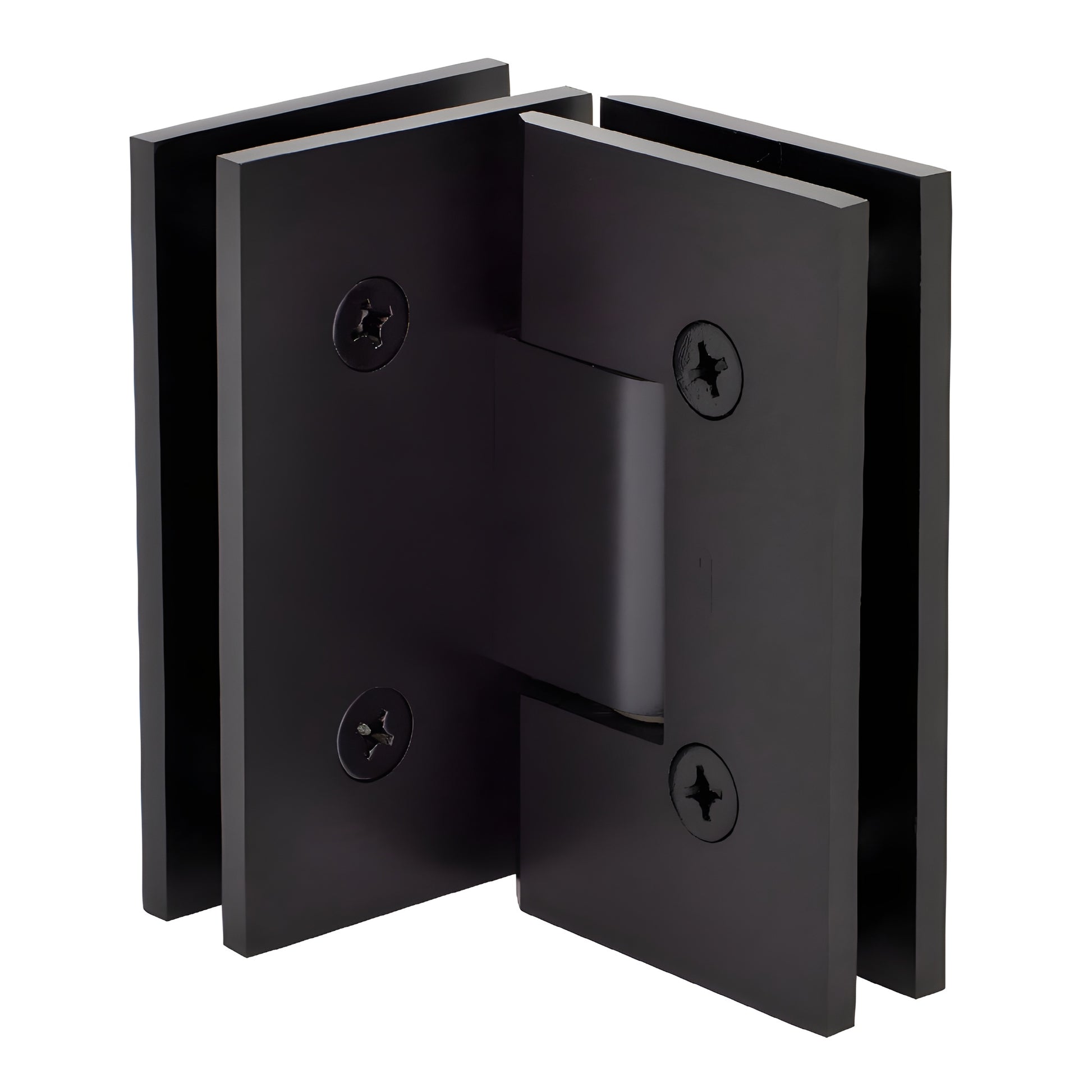Oil-rubbed bronze squared 90 glass-to-glass shower hinge (Vienna) for 3/8-1/2" glass, SKU V1E0920RB