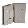 V1E045BN brushed nickel square shower glass-to-glass hinge, solid brass, 135 , fits 10-12mm tempered glass