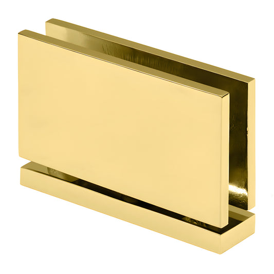 Unlacquered brass squared pivot hinge for glass shower doors (Cardiff CAR01ULBR)