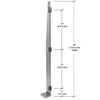 MET84REBS brushed stainless steel 84 in Metropolis slim glass railing post, 3/4 in face trim, fits 1/2-9/16 in glass