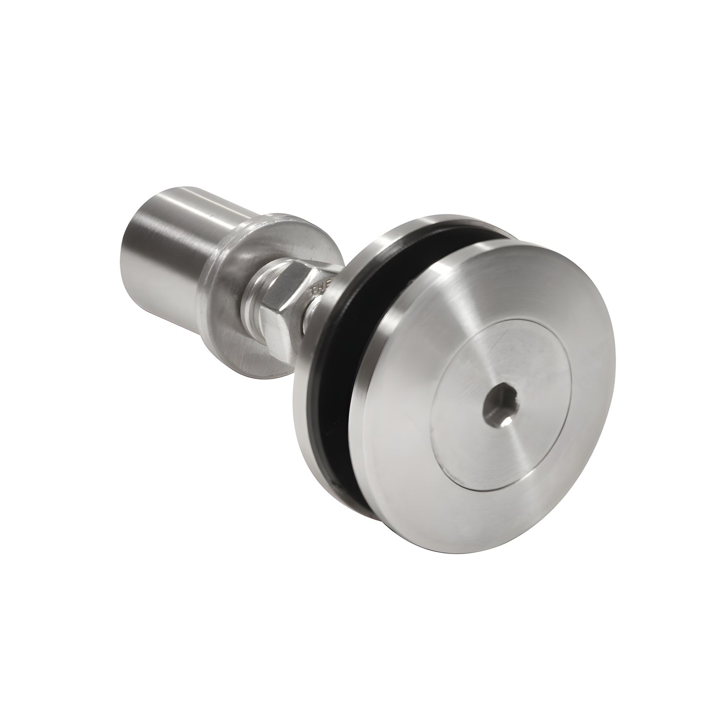 RSF10BS swivel glass attachment, 316 stainless swivel/cap fitting for 3/8-9/16" tempered glass, polished finish