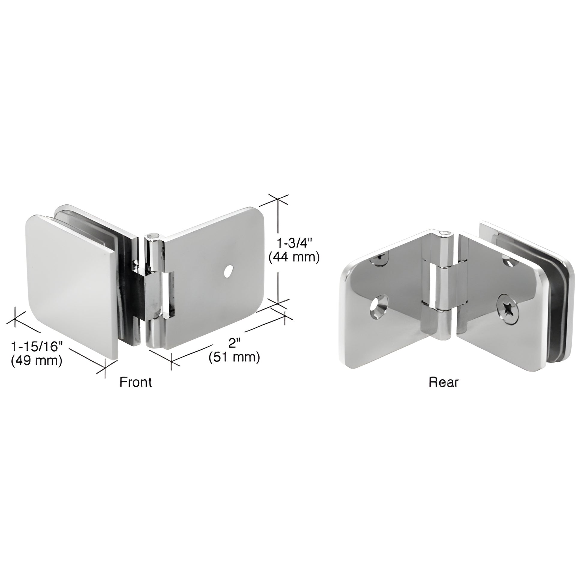 Polished chrome adjustable brass glass clamp hinge for 8-12mm frameless shower glass, SKU ADJ037CH