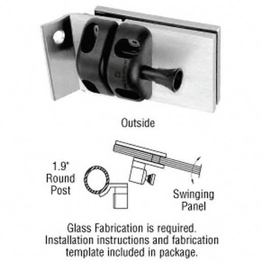 CRL 316 Brushed Stainless Steel Round Post Mount Gate Latch, Durable & Stylish Design