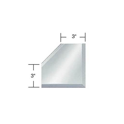 CRL Clear Mirror Glass with 3" Mitered Corner, Beveled on 3 Sides for Elegant Finish