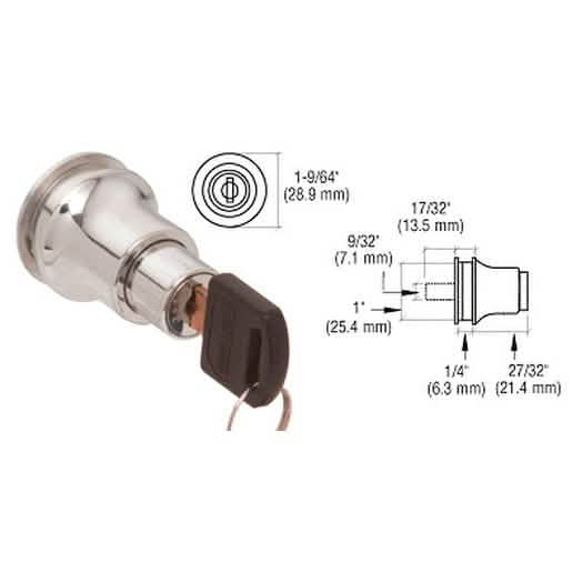 CRL Polished Chrome Lock for Glass Cabinet Door, Keyed Alike, Secure & Stylish Solution