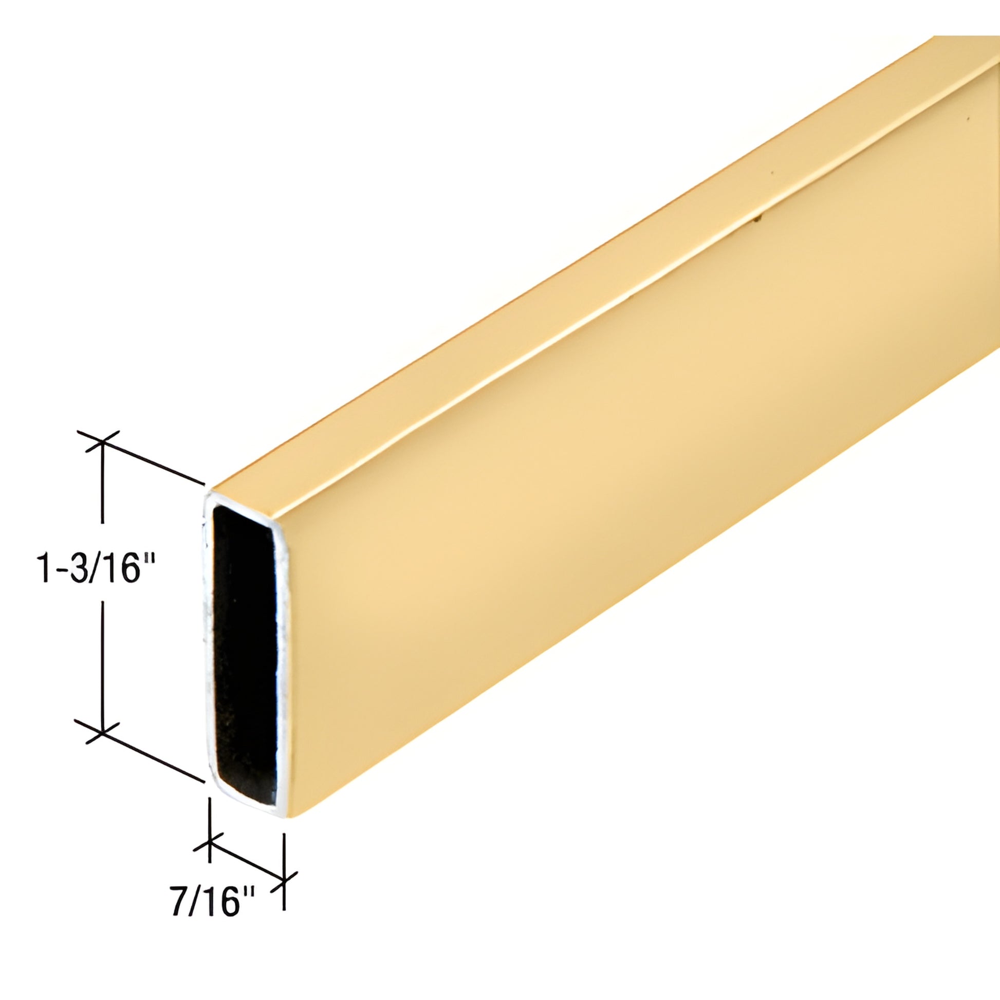 SERH2SB Serenity satin brass 78 3/4" stainless steel frameless shower header bar, 1 3/16" x 7/16" profile